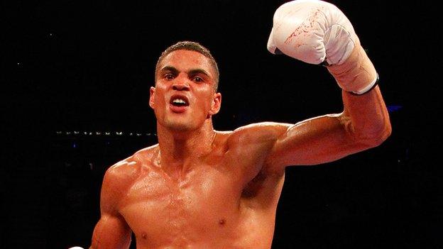 Anthony Ogogo celebrates his victory over Wayne Reed