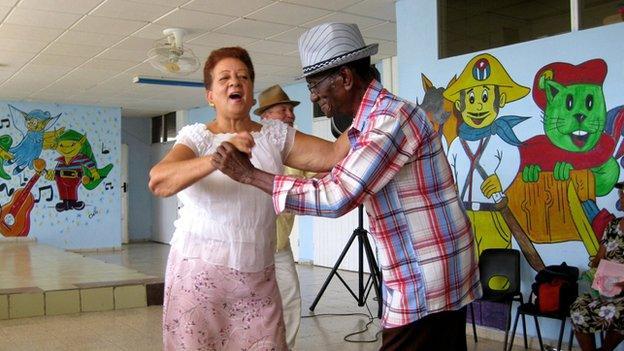 A couple dance in a children's centre in Caimanera in June 2014