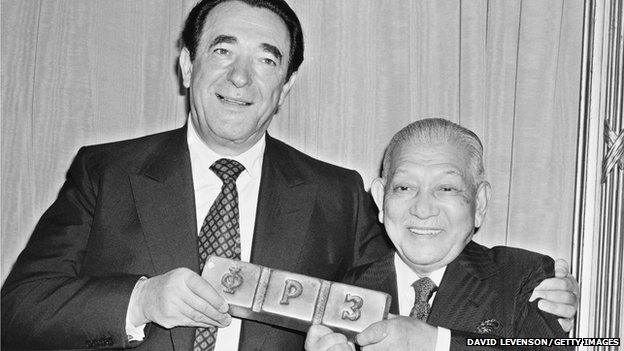 Robert Maxwell and Ryoichi Sasakawa