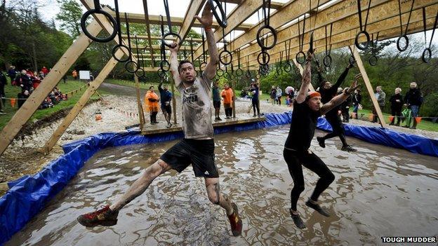 Participants in a Tough Mudder event