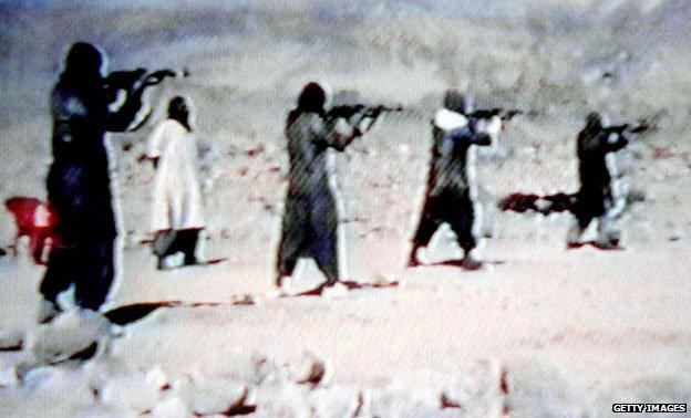 Video grab of an al-Qaeda training camp in Afghanistan, 2001