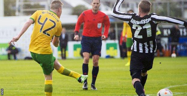 Callum McGregor scores via a deflection to secure victory in Ronny Deila's first match in charge