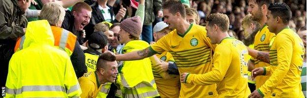 Callum McGregor celebrates after his winning goal in Iceland