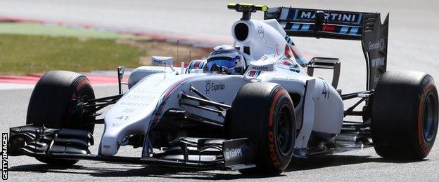 William's Formula 1 driver Susie Wolff takes part in the practice session during the British Grand Prix