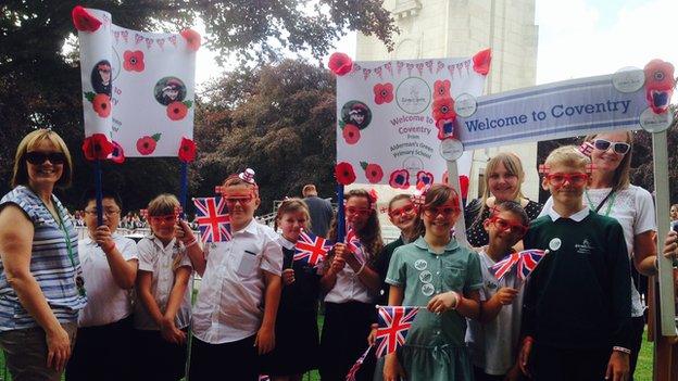 Pupils from Aldermans Green primary school in Coventry