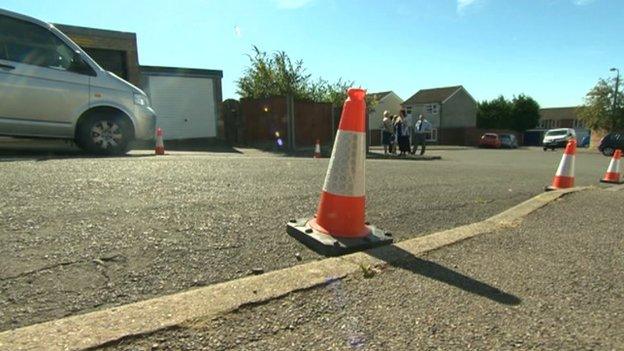 Traffic cones in Wellingborough