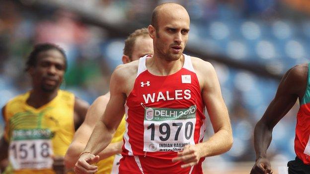 Gareth Warburton competing for Wales