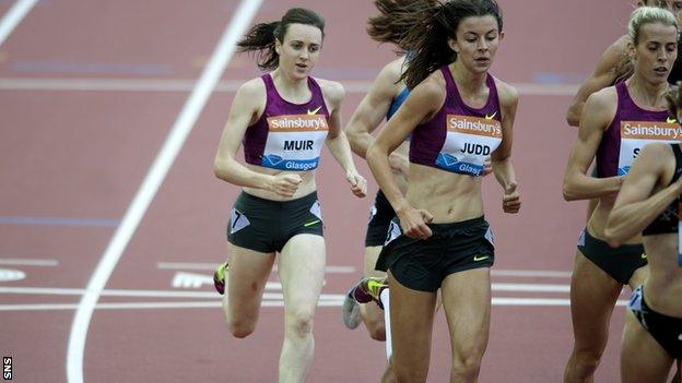 Laura Muir competed in the womens 800m at Hampden