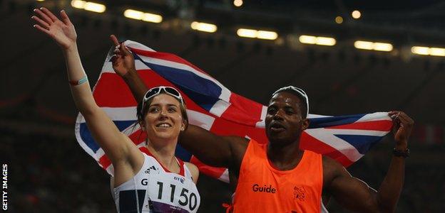 Libby Clegg and Mikail Huggins won silver medals at the London Olympics