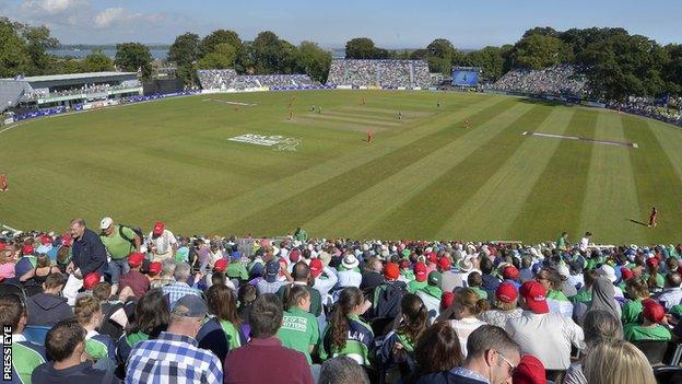 A big crowd watched England play Ireland at Malahide in 2013