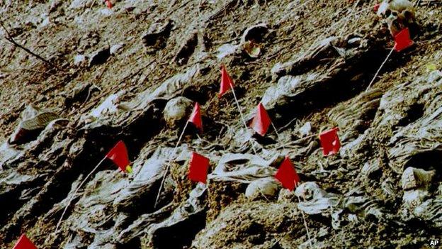 Site of mass grave at Srebrenica 11 July 1996