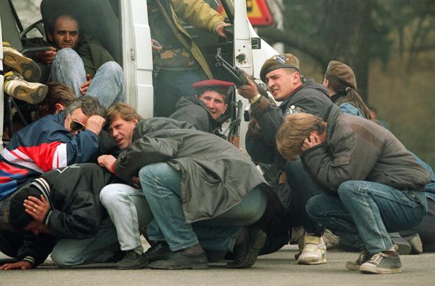 gunfire in Sarajevo