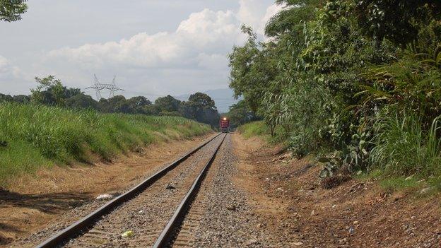 Train approaching in La Patrona in June 2014