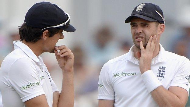 England captain Alastair Cook and bowler James Anderson