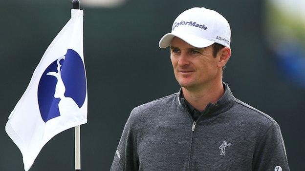 Justin Rose practices at the Open