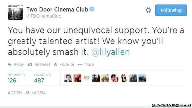 Two Door Cinema Club tweet