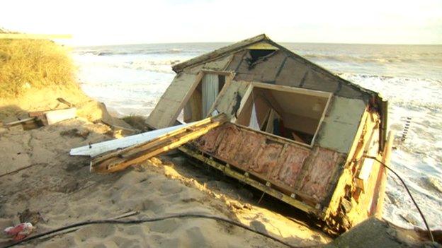 Ruins of house in sea