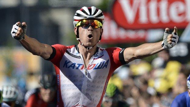 Alexander Kristoff wins stage 12 of the Tour de France