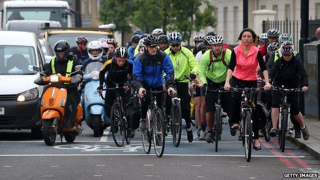 Cyclists in London