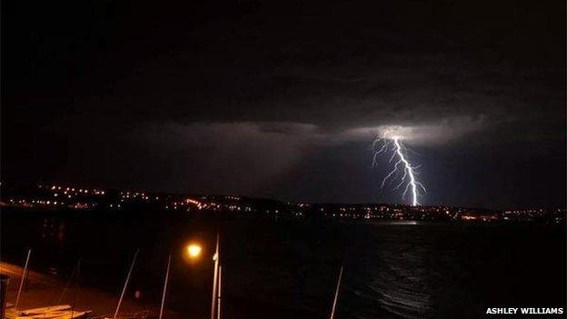 Lightning at Swansea (Pic: Ashley Williams)