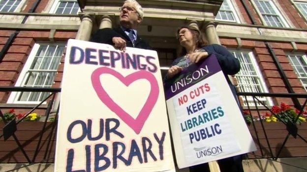 Campaigners outside County Hall