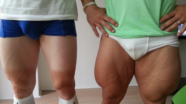 Sprinters Andrew Greipel (left) and Robert Forstemann (right)