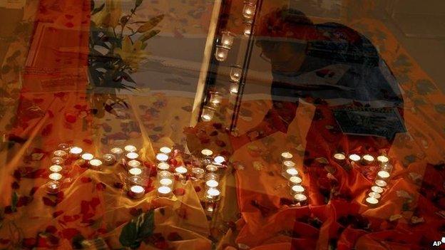 A candlelit vigil outside Kuala Lumpur, Malaysia, 18 July