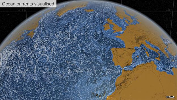 Ocean currents visualised