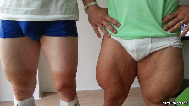 Sprinters Andrew Greipel (left)