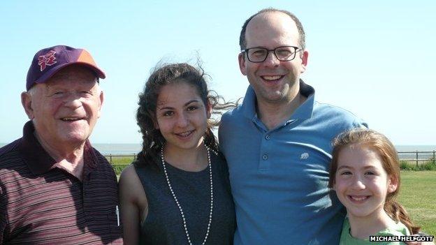 Ben and Michael Helfgott with Michael's daughters Amy and Jessica