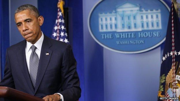 US President Barack Obama appeared in Washington DC on 18 July 2014