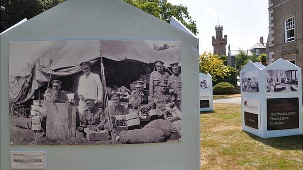 Priaulx Library WW1 exhibition: Royal Guernsey Light Infantry saying thank you for care packages sent to the front