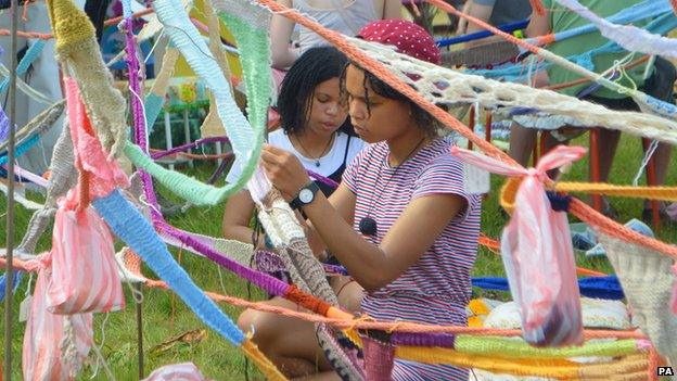 Knitting at Latitude Festival