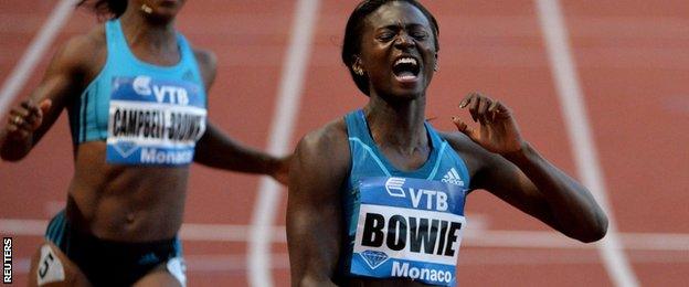 Torie Bowie wins in Monaco at the Diamond League