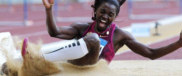 Caterine Ibarguen in the triple jump at Monaco