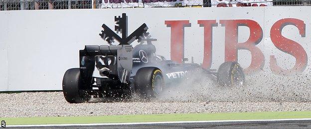 Lewis Hamilton crashed during the German Grand prix