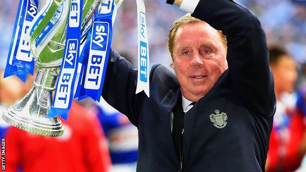 QPR manager Harry Redknapp with the Championship play-off trophy