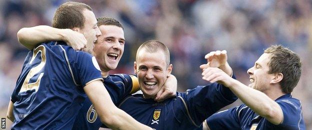 Scotland players celebrating