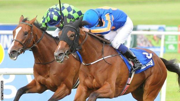 Bracelet wins the Irish Oaks at the Curragh