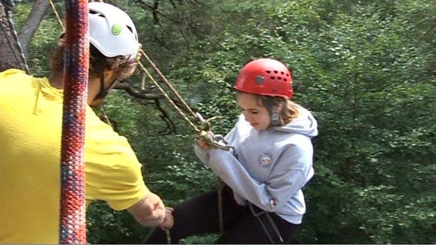 girl abseiling