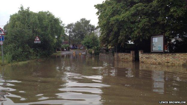 A flooded road