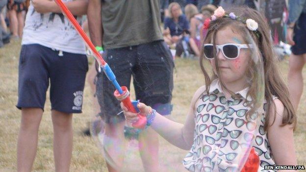 Child with bubble