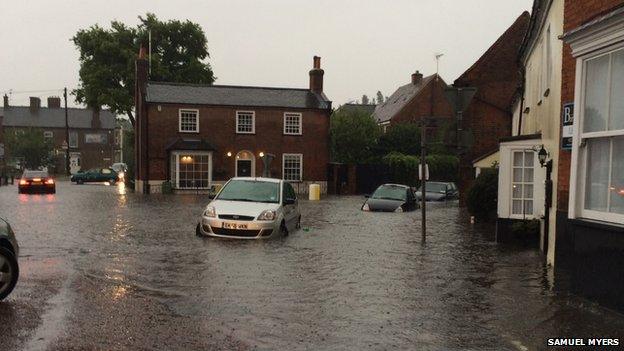 A flooded road