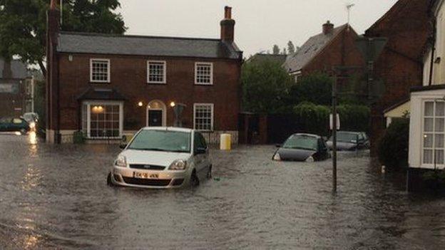 A flooded road