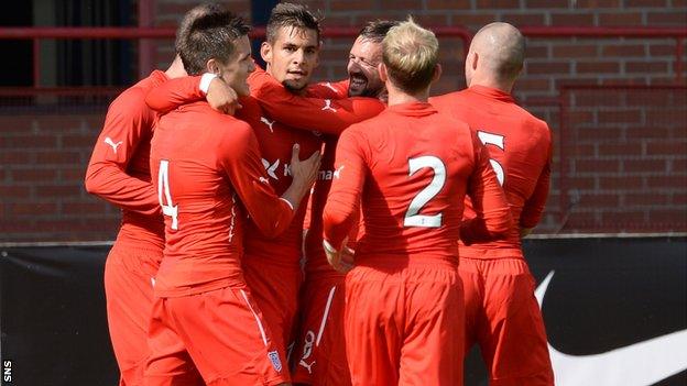 Dundee players celebrating