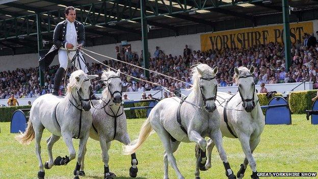 Bareback horse riding at the Yorkshire Show