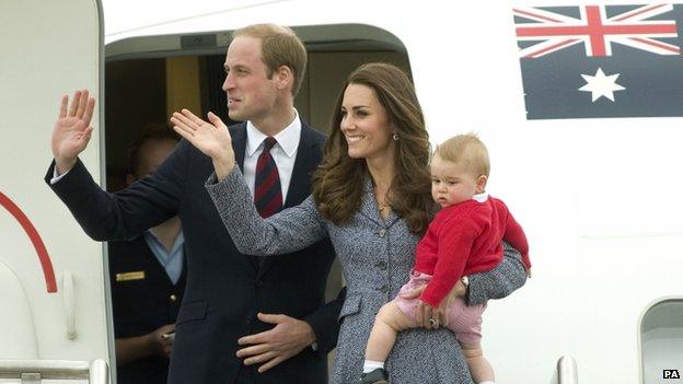 The Duke and Duchess of Cambridge with Prince George