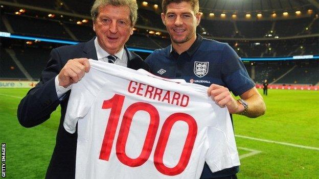 Steven Gerrard and Roy Hodgson