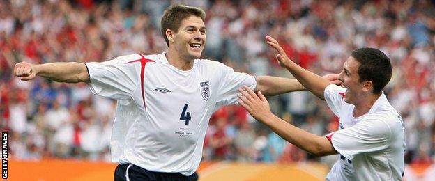 Steven Gerrard scores against Trinidad & Tobago