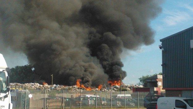 Swindon recycling centre fire